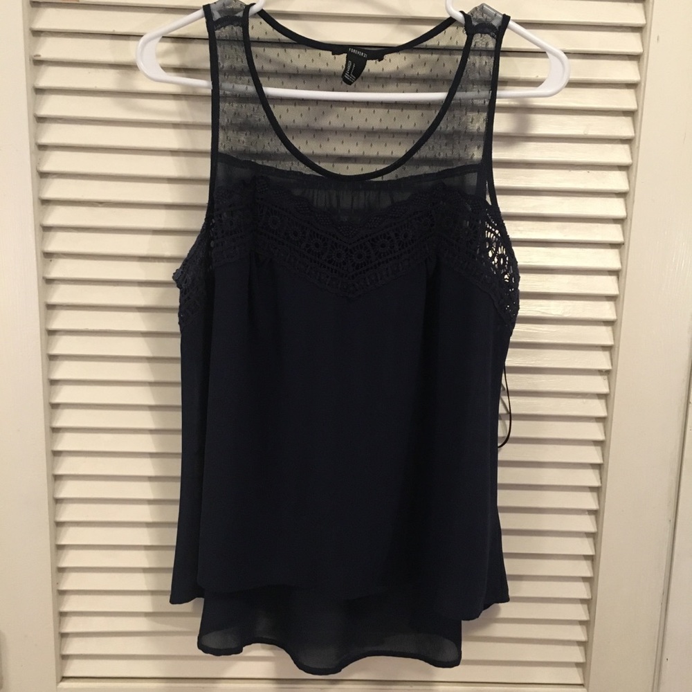 Forever 21 Nice Dress Tank Top Navy